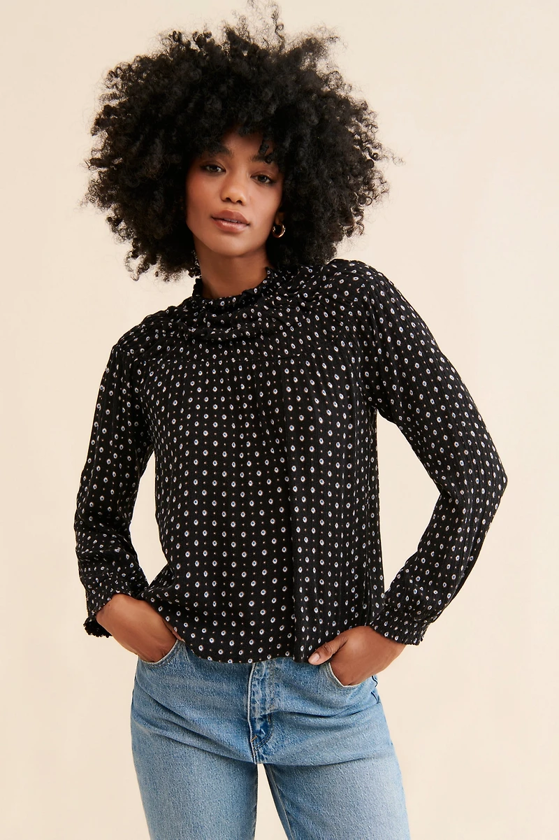 Lost + Wander High-Neck Geode Blouse