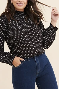 Lost + Wander High-Neck Geode Blouse
