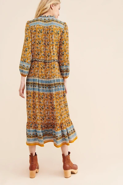 Current Air Mixed Print Midi Dress