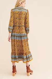 Current Air Mixed Print Midi Dress