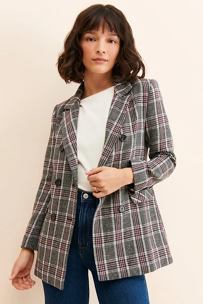 FRENCHMAUVE Plaid Emory Blazer