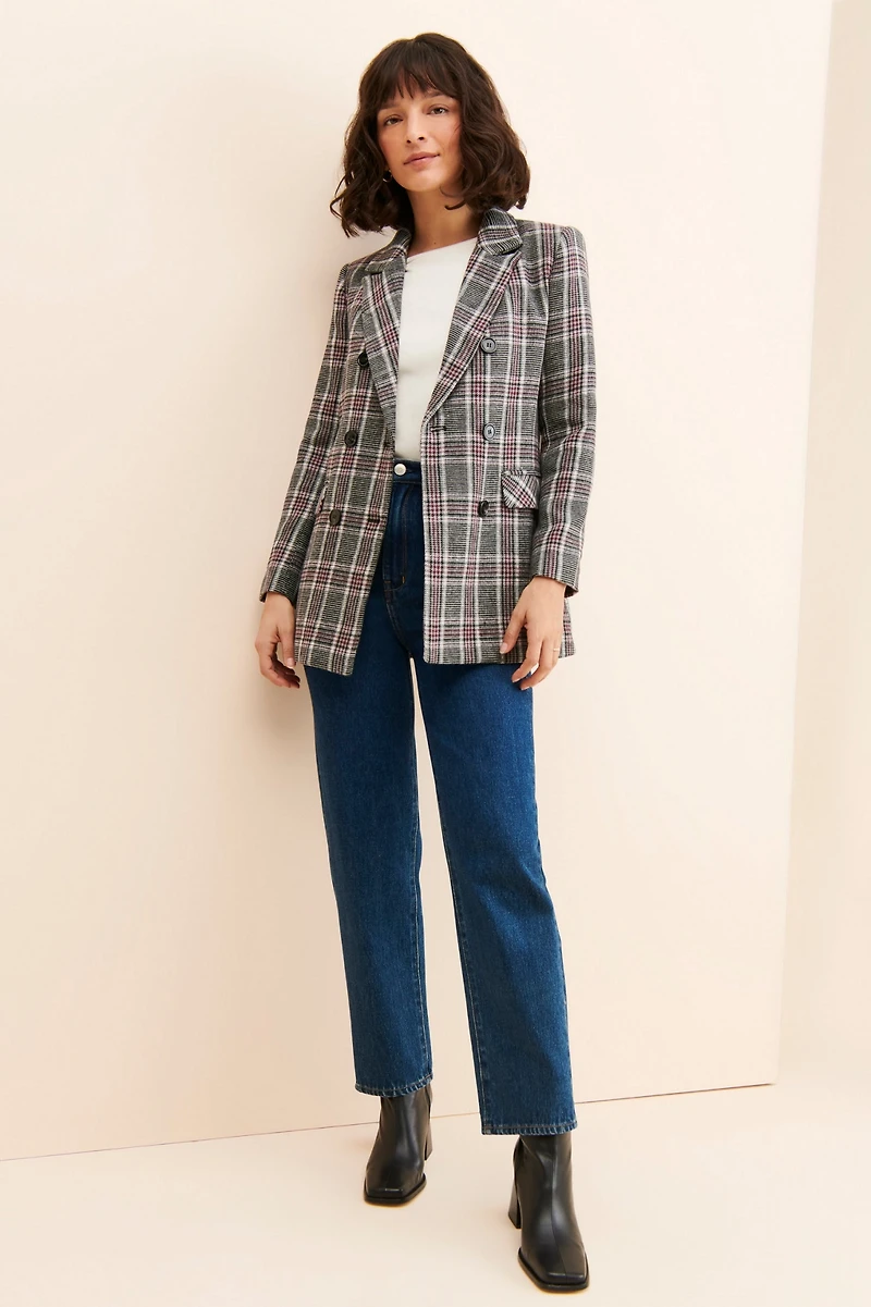 FRENCHMAUVE Plaid Emory Blazer