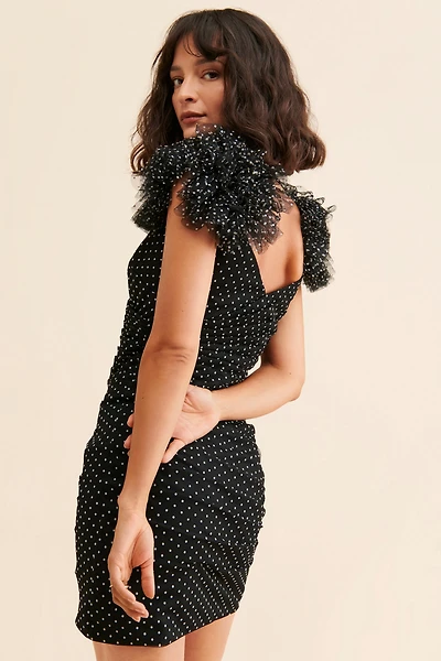 ML Monique Lhuillier Peyton Polka Dot Dress