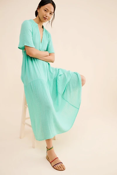 Tiered Gauze Midi Dress