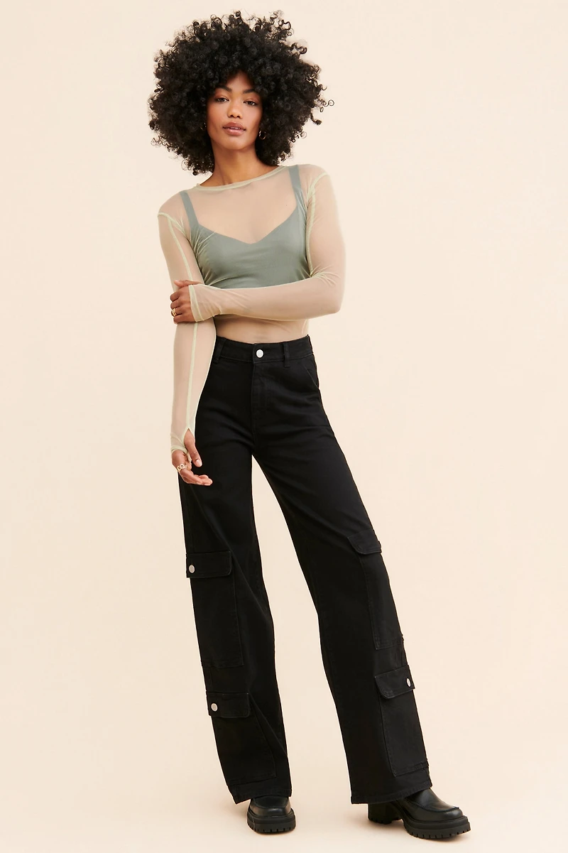 Warp + Weft Nce Cargo Wide Leg Jeans