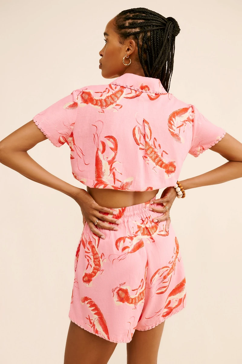 FARM Rio Linen Printed Shorts