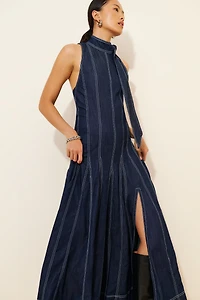 Pilcro Sleeveless A-Line Denim Maxi Dress
