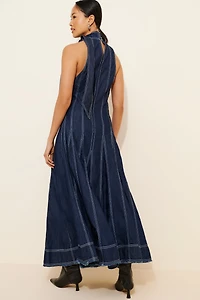 Pilcro Sleeveless A-Line Denim Maxi Dress