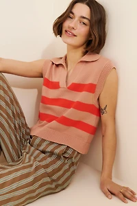 Velvet by Graham & Spencer Mariette Collared Popover Vest