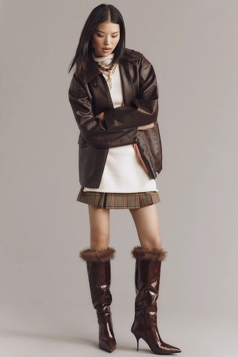 Jeffrey Campbell Thermal Faux-Fur Foldover Riding Boots