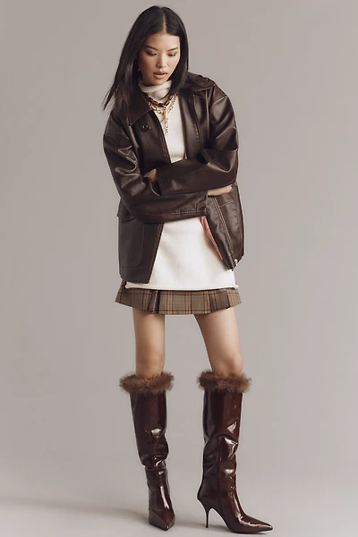 Jeffrey Campbell Thermal Faux-Fur Foldover Riding Boots