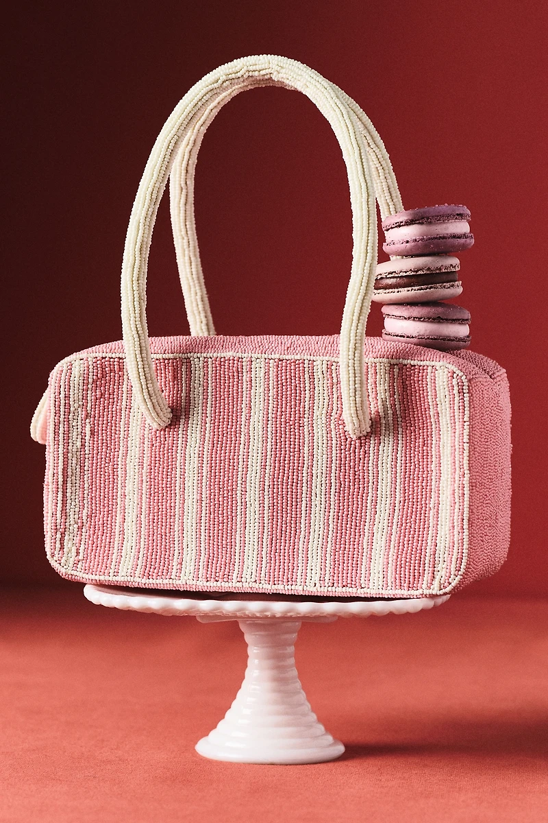 Beaded Box-Shaped Bag