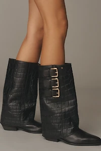 Bronx Kendr-a Double Shaft Croc Embossed Boots
