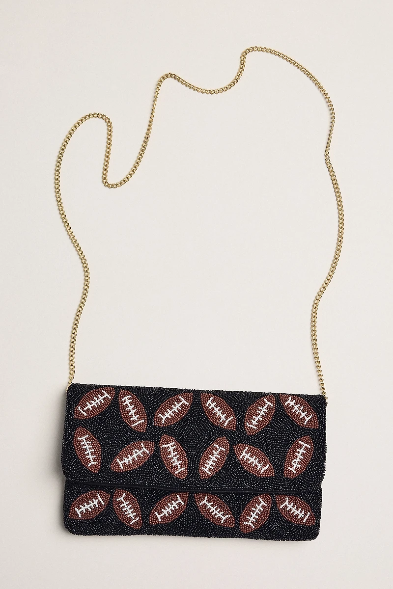 Lisi Lerch Beaded Football Clutch