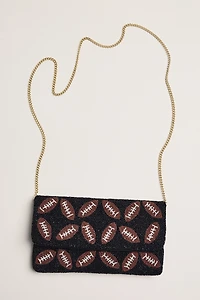 Lisi Lerch Beaded Football Clutch