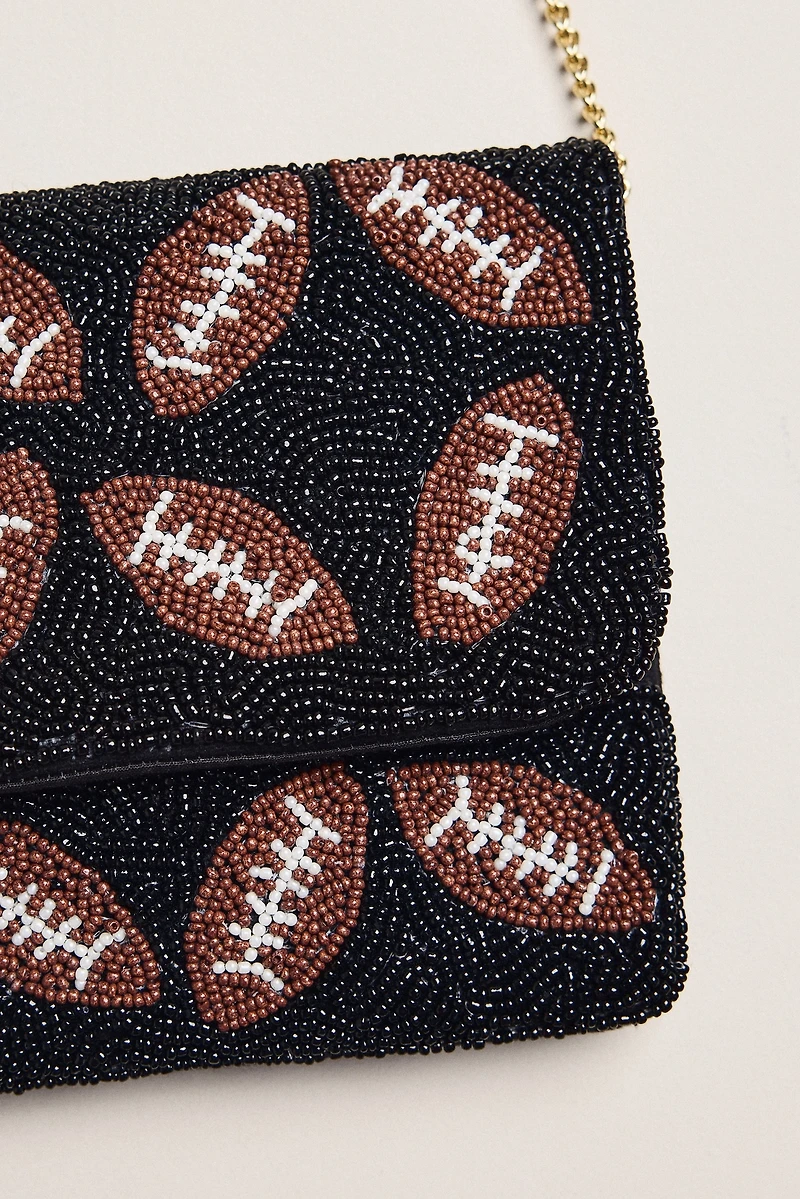 Lisi Lerch Beaded Football Clutch