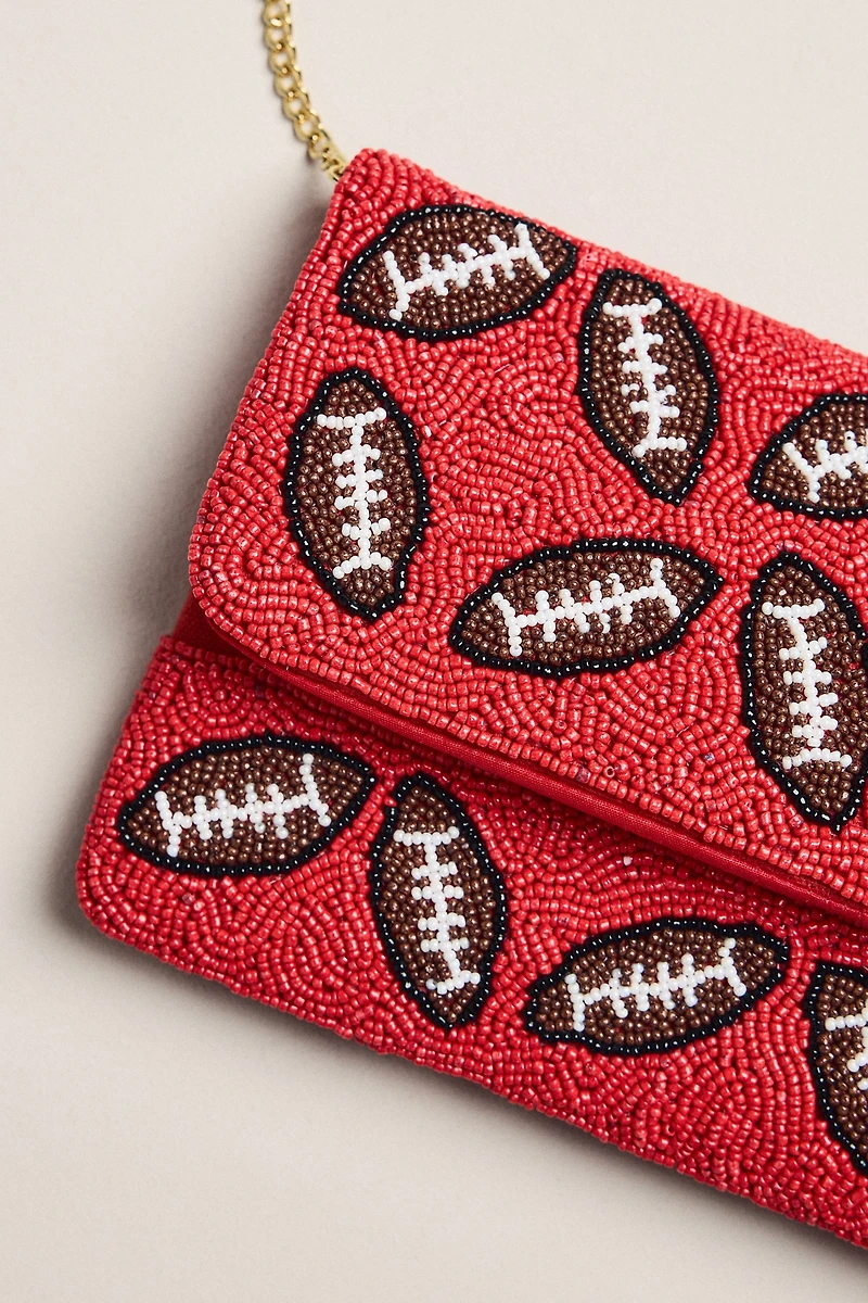 Lisi Lerch Beaded Football Clutch