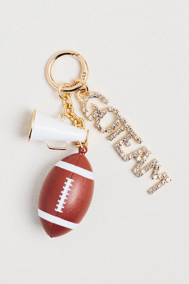 Go Team Football Bag Charm