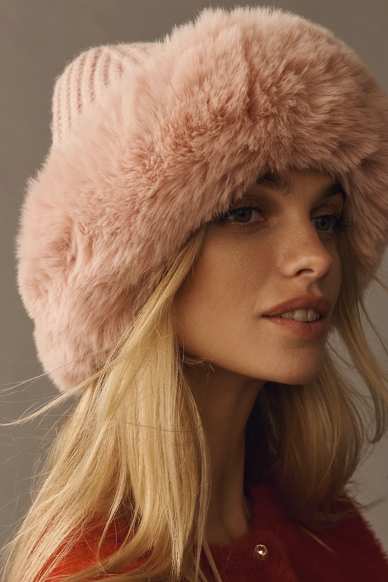 Faux Fur Knit Cloche Hat