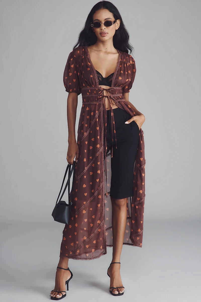 Forever That Girl Patterned Tie-Front Duster