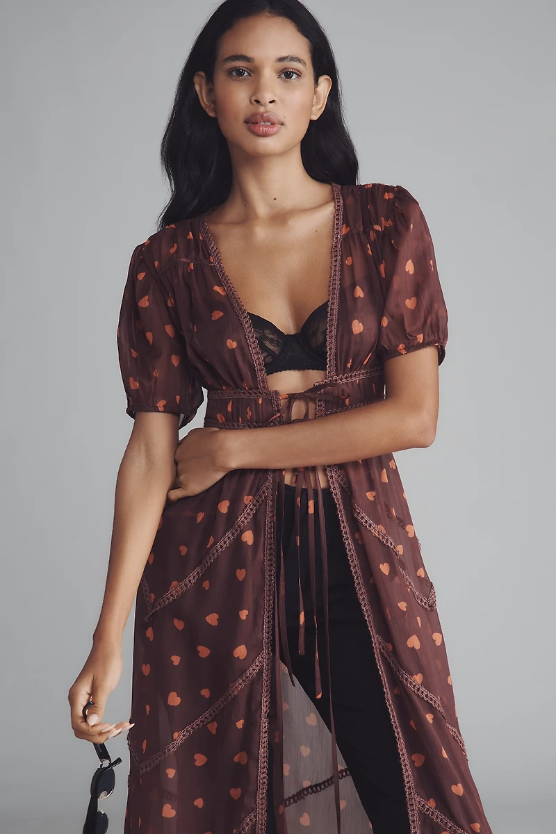 Forever That Girl Patterned Tie-Front Duster