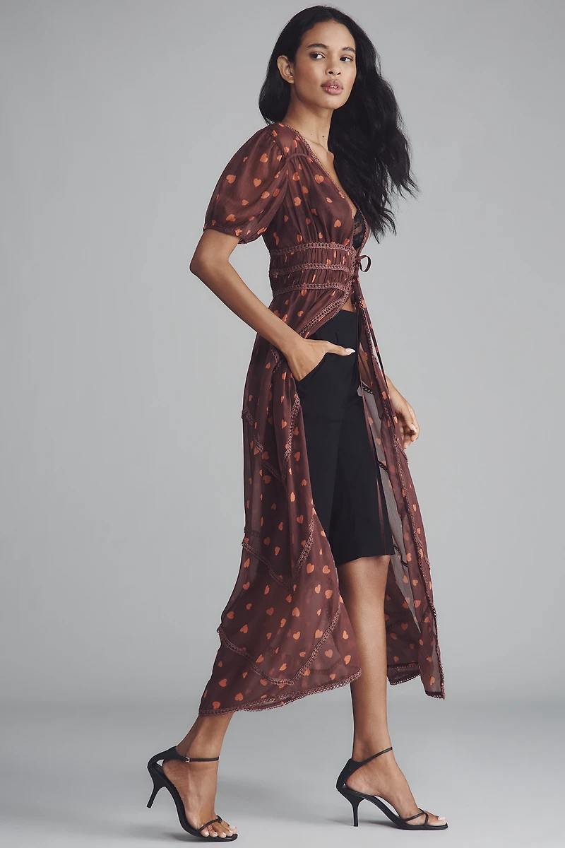 Forever That Girl Patterned Tie-Front Duster