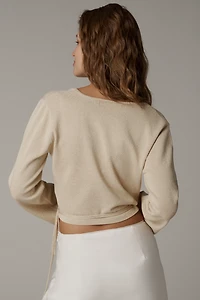 Flat White Shimmered Kimono Top