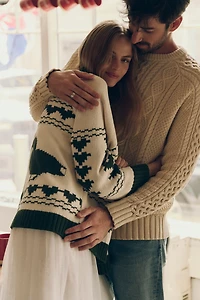 Bel Kazan Knitted Duck Icon Cardigan Sweater