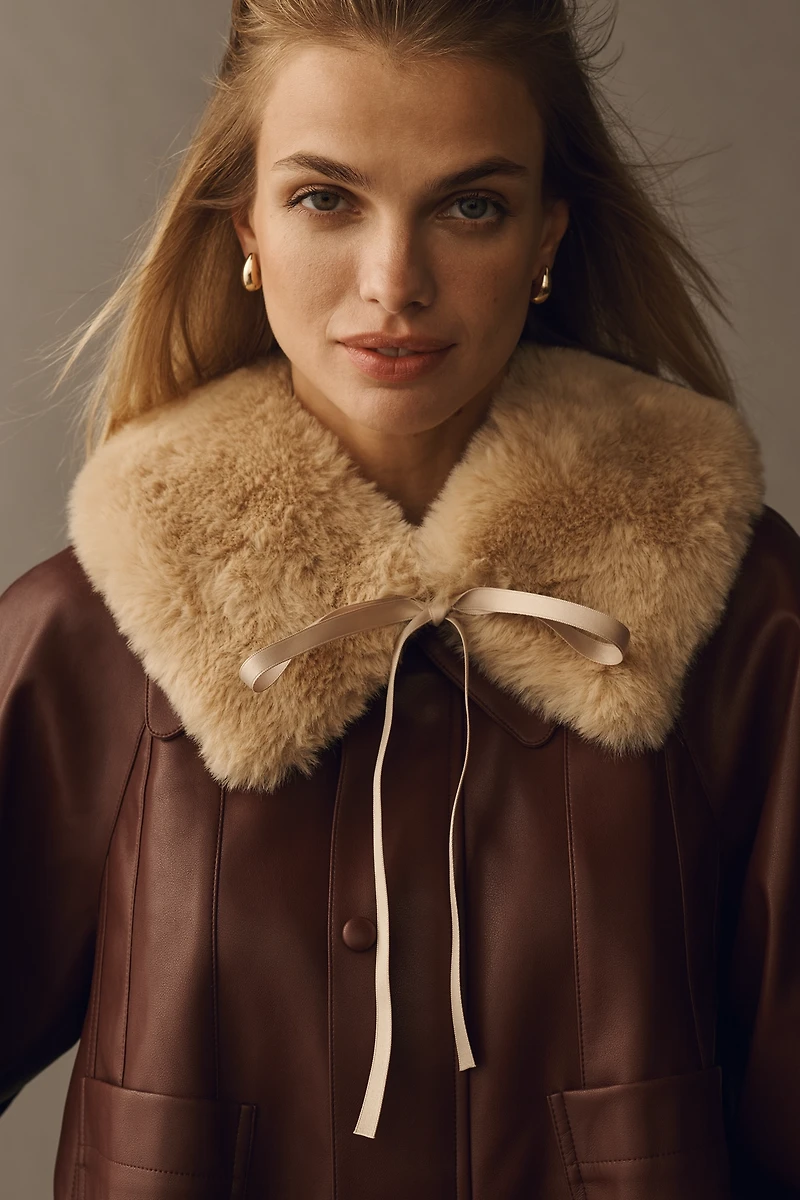 By Anthropologie Faux-Fur Collar