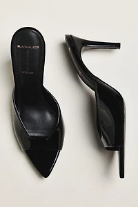 Black Suede Studio Brea 80 Mule Heels
