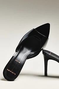 Black Suede Studio Brea 80 Mule Heels