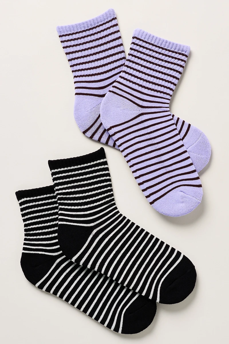 Stripe Crew Socks, Set of 2