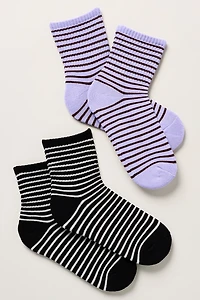 Stripe Crew Socks, Set of 2
