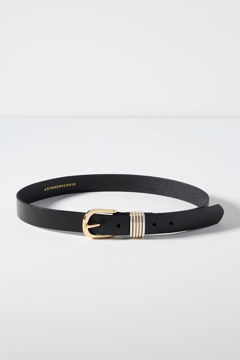 Mixed Metal Leather Belt