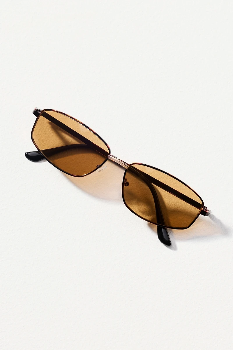 I-SEA Slim Metal Rectangle Sunglasses