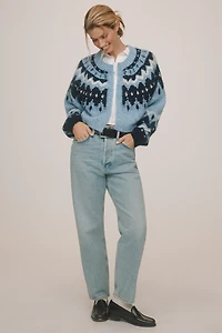 By Anthropologie Fair Isle Cropped Cardigan Sweater