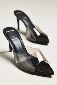 Black Suede Studio Bella Mule Heels