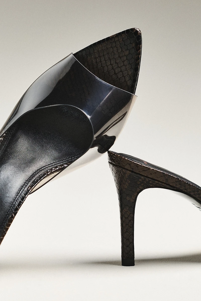 Black Suede Studio Bella Mule Heels