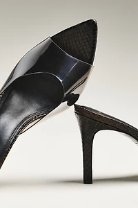 Black Suede Studio Bella Mule Heels