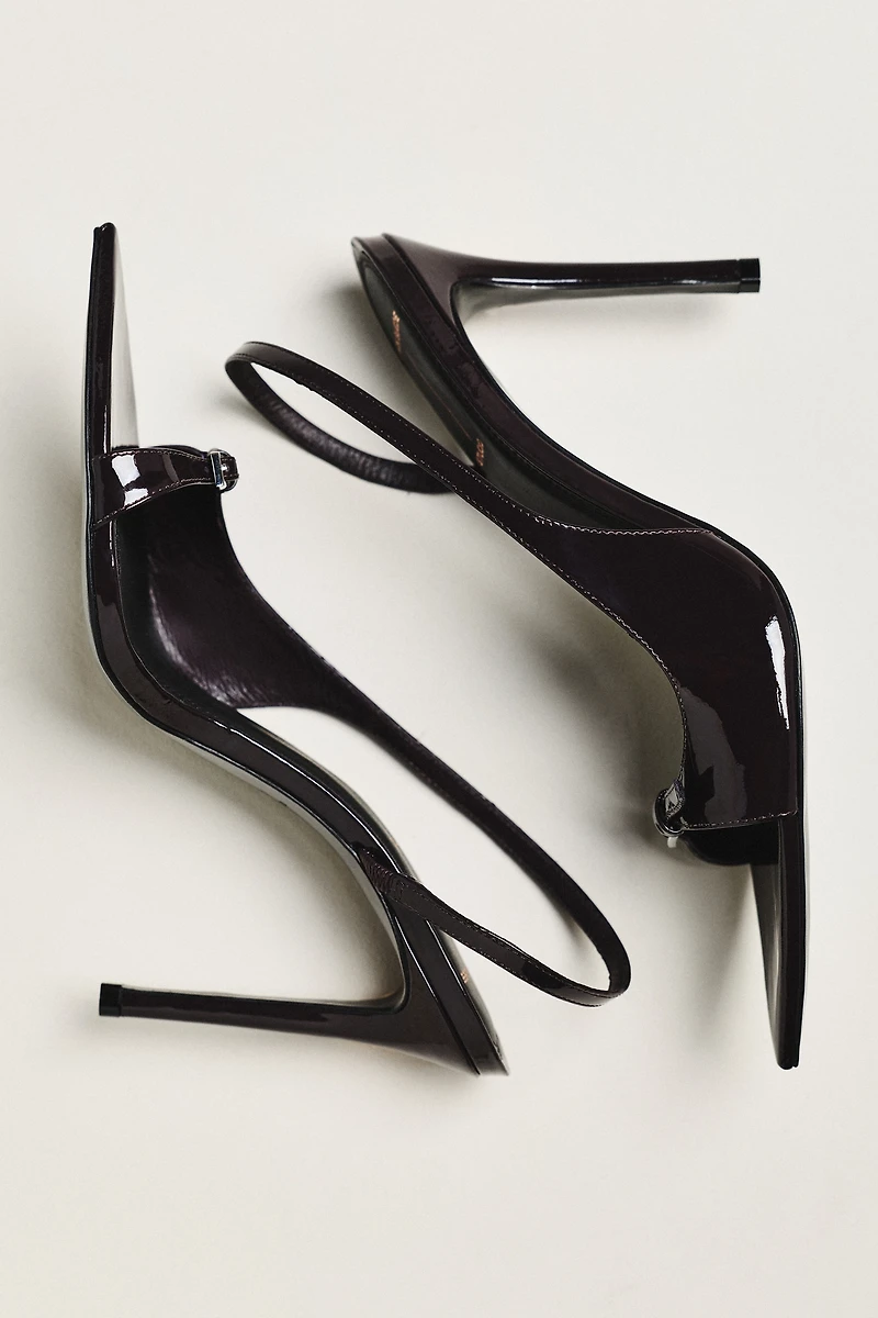Black Suede Studio Heidi Slingback Heels