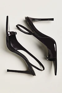 Black Suede Studio Heidi Slingback Heels