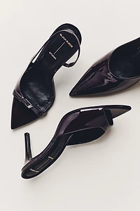Black Suede Studio Heidi Slingback Heels
