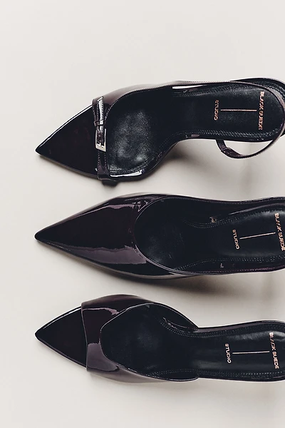 Black Suede Studio Heidi Slingback Heels