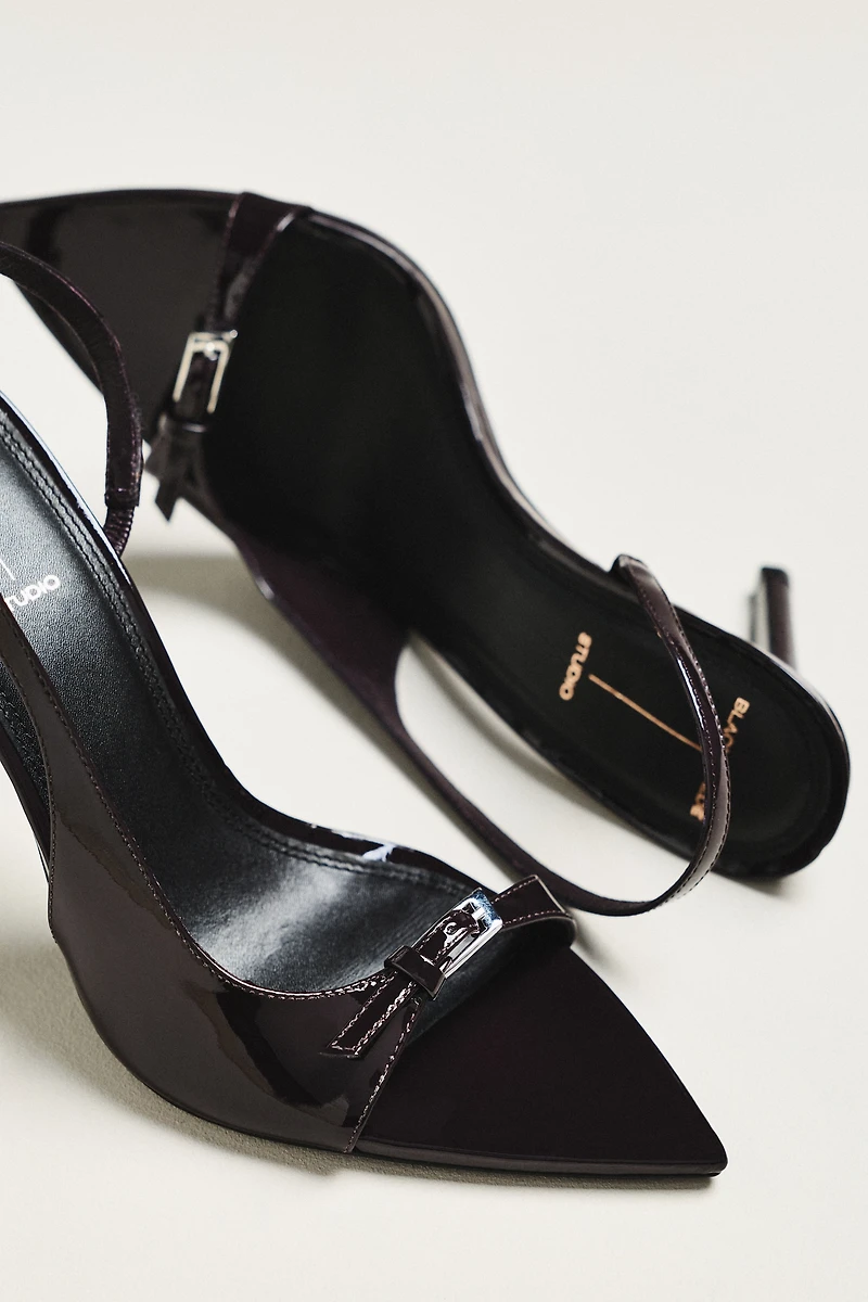 Black Suede Studio Heidi Slingback Heels