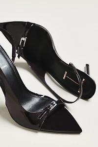 Black Suede Studio Heidi Slingback Heels