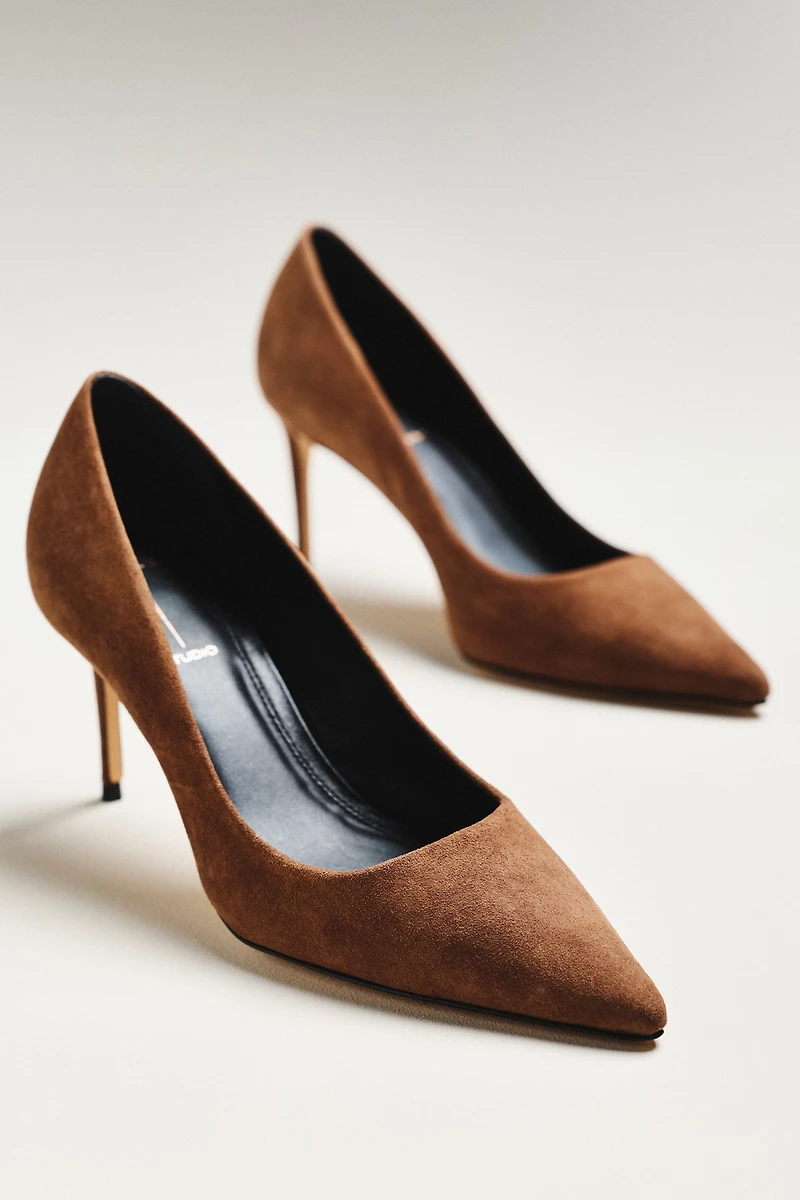 Black Suede Studio Amaya Pumps