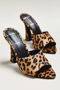 Black Suede Studio Junie Mule Heels