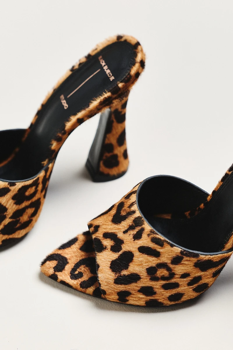 Black Suede Studio Junie Mule Heels