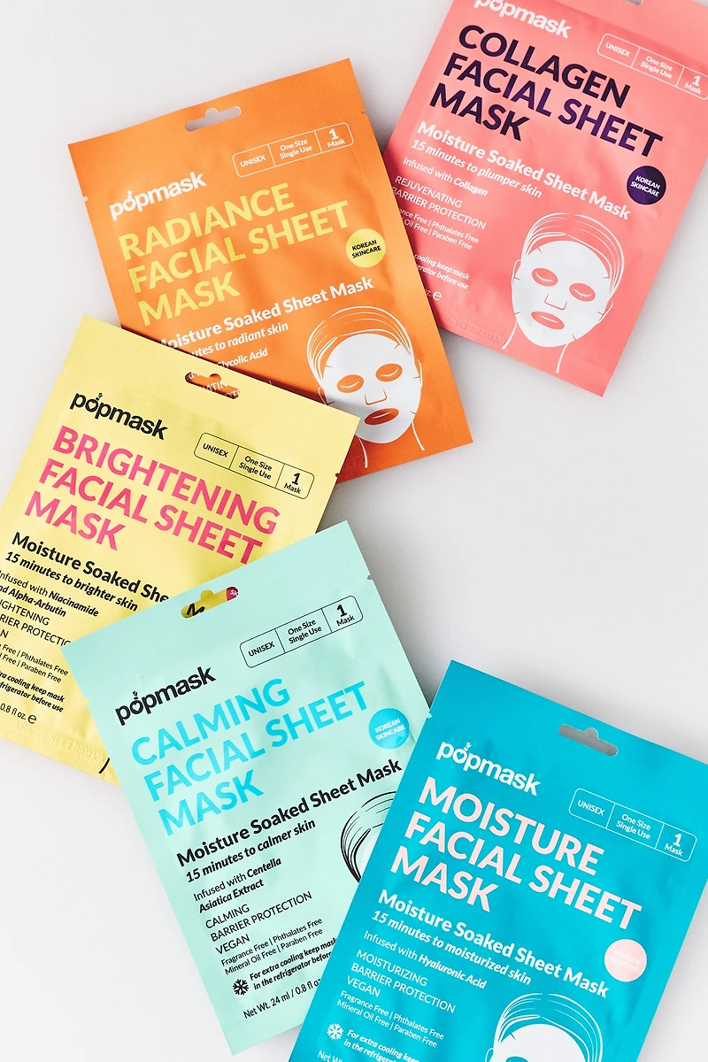 Popmask Facial Sheet Masks, Set of 5