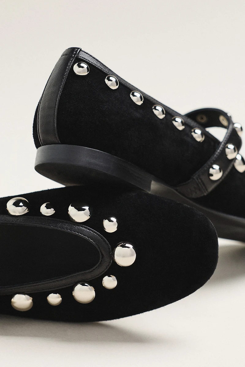 Bibi Lou Studded Mary Jane Ballet Flats